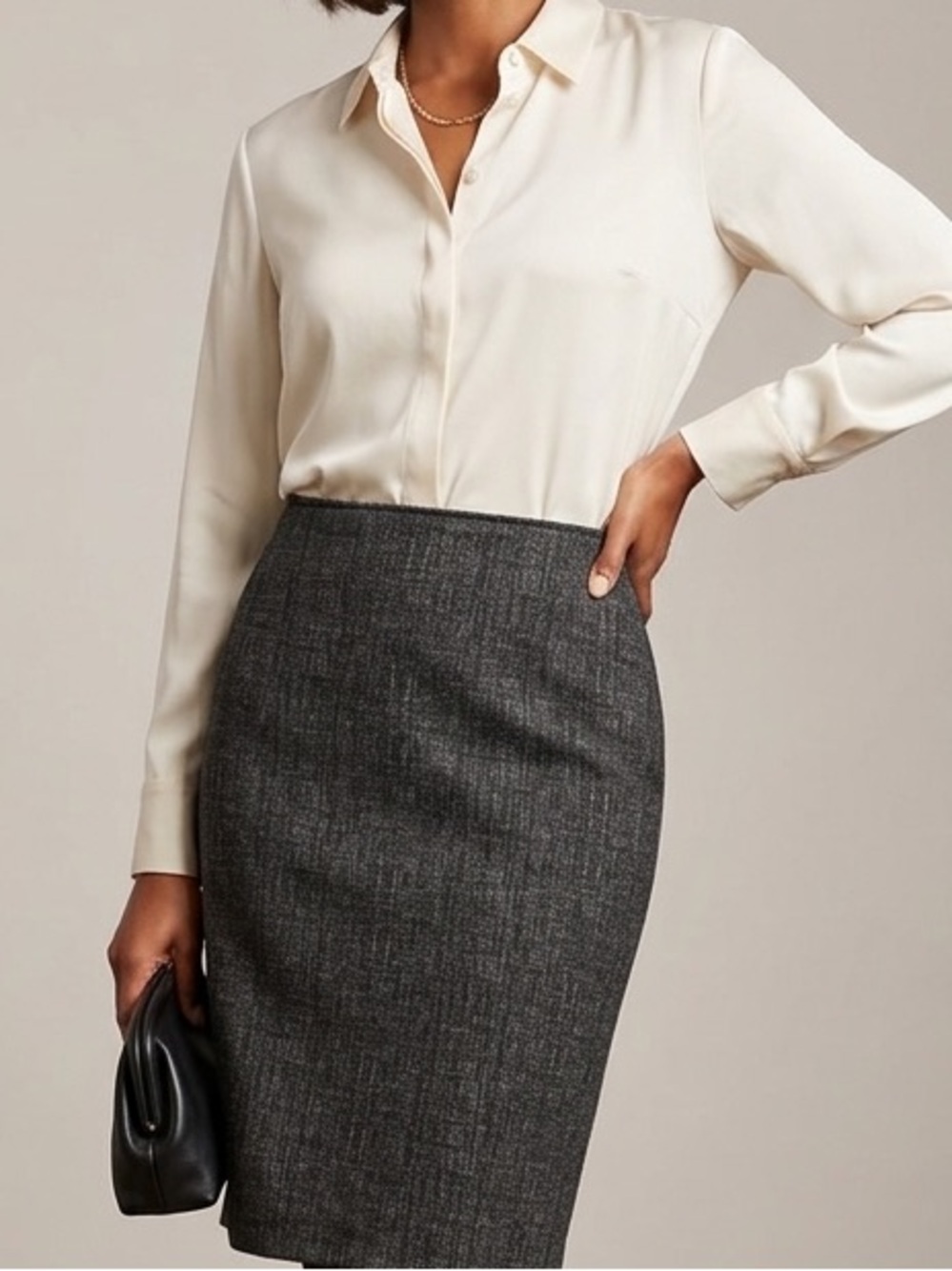 White House Black Market Charcoal Pencil Skirt